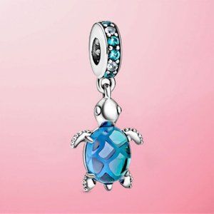 Murano Glass Sea Turtle Dangle Charm